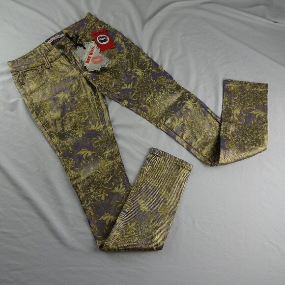 Hot Kiss Juniors Metallic Skinny Lily Jean Size 0 - Picture 1 of 11